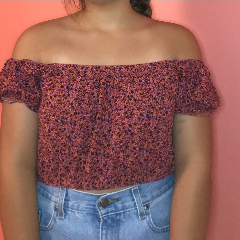 cropped off the shoulder top